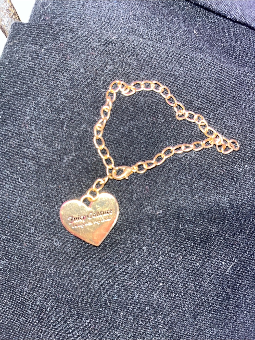 Juicy Couture Gold Heart Tag Chain Bracelet